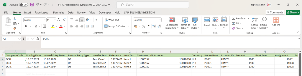 Excel Data